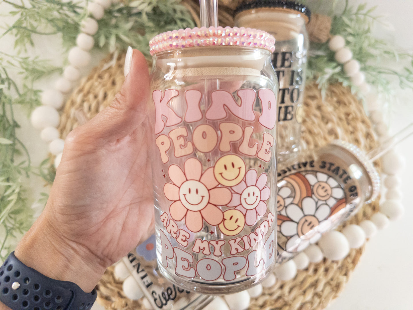 Motivational Glass Can