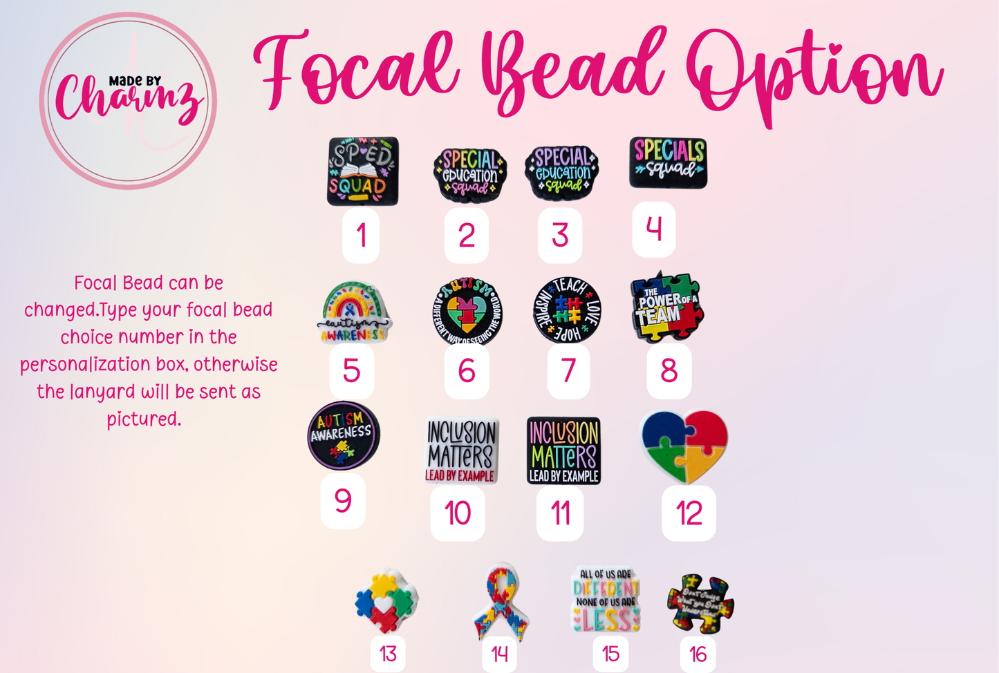 Special Education Teacher Lanyard| Beaded Lanyard, SPED Teacher ID Holder, Therapist Badge Holder, Autism Awareness lanyard