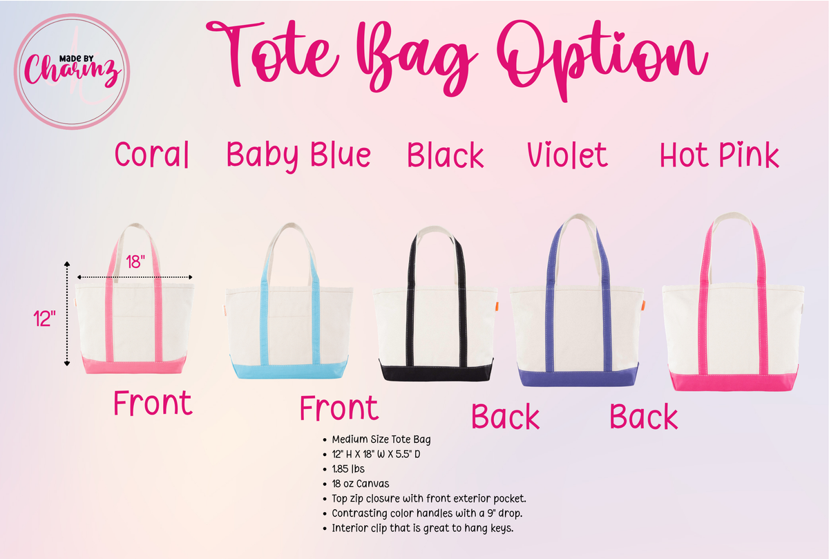 Custom Embroidered Tote Bag and Make Up Bag