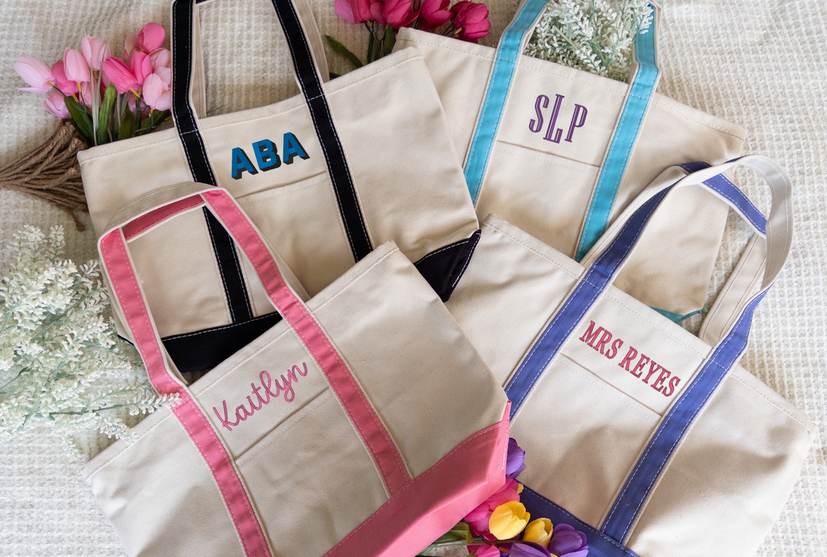 Custom Embroidered Tote Bag and Make Up Bag