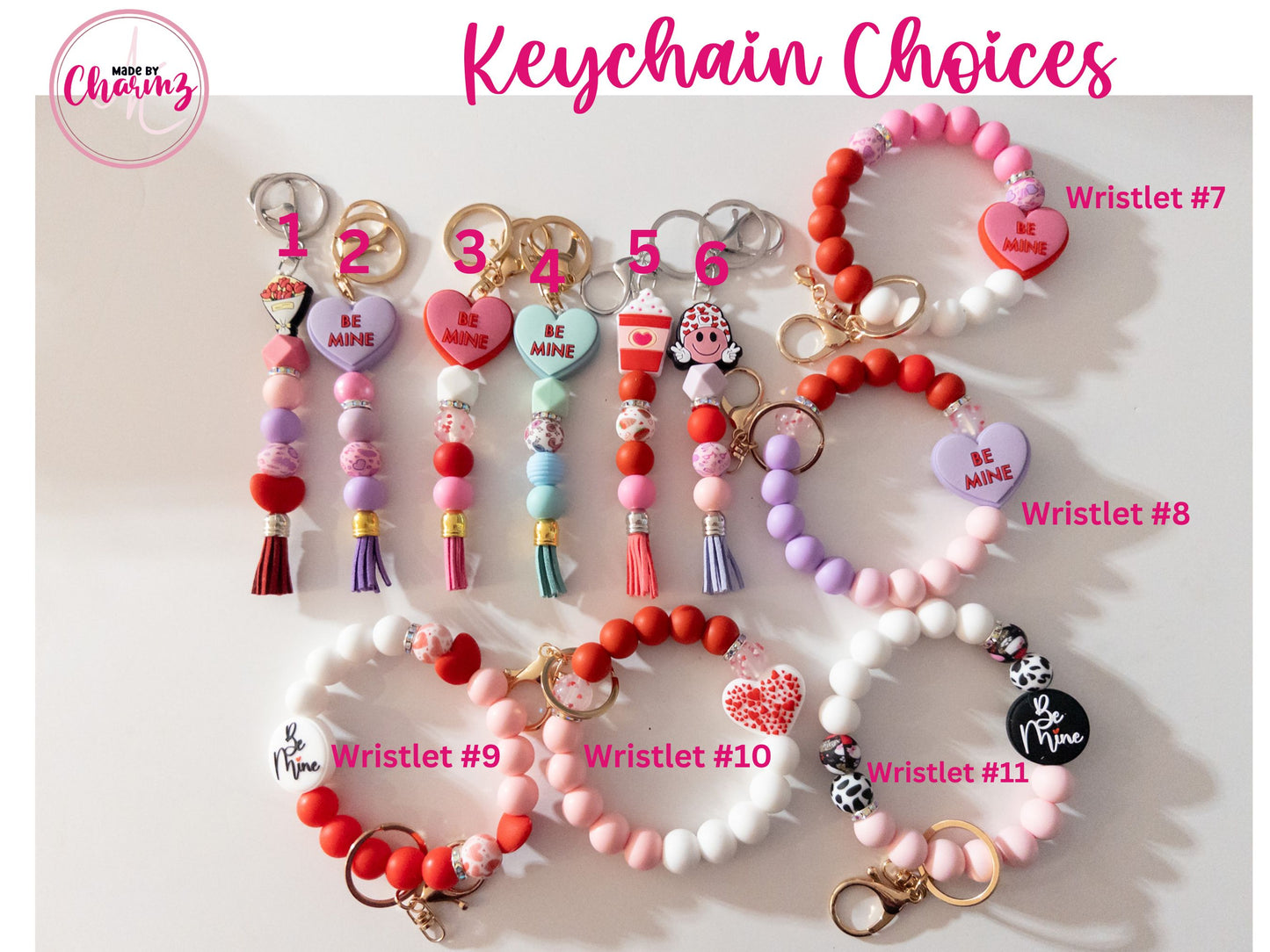 Valentine's day Keychain| Wristlets