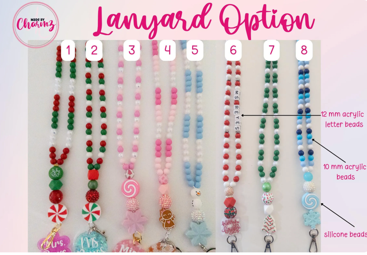 Christmas Beaded lanyard