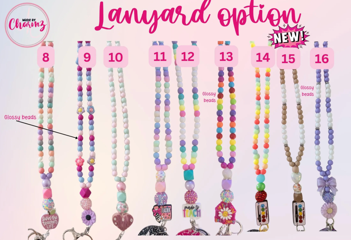 Teacher Lanyard| Therapist Lanyard, Trendy Colorful Lanyard, Beaded Lanyard,