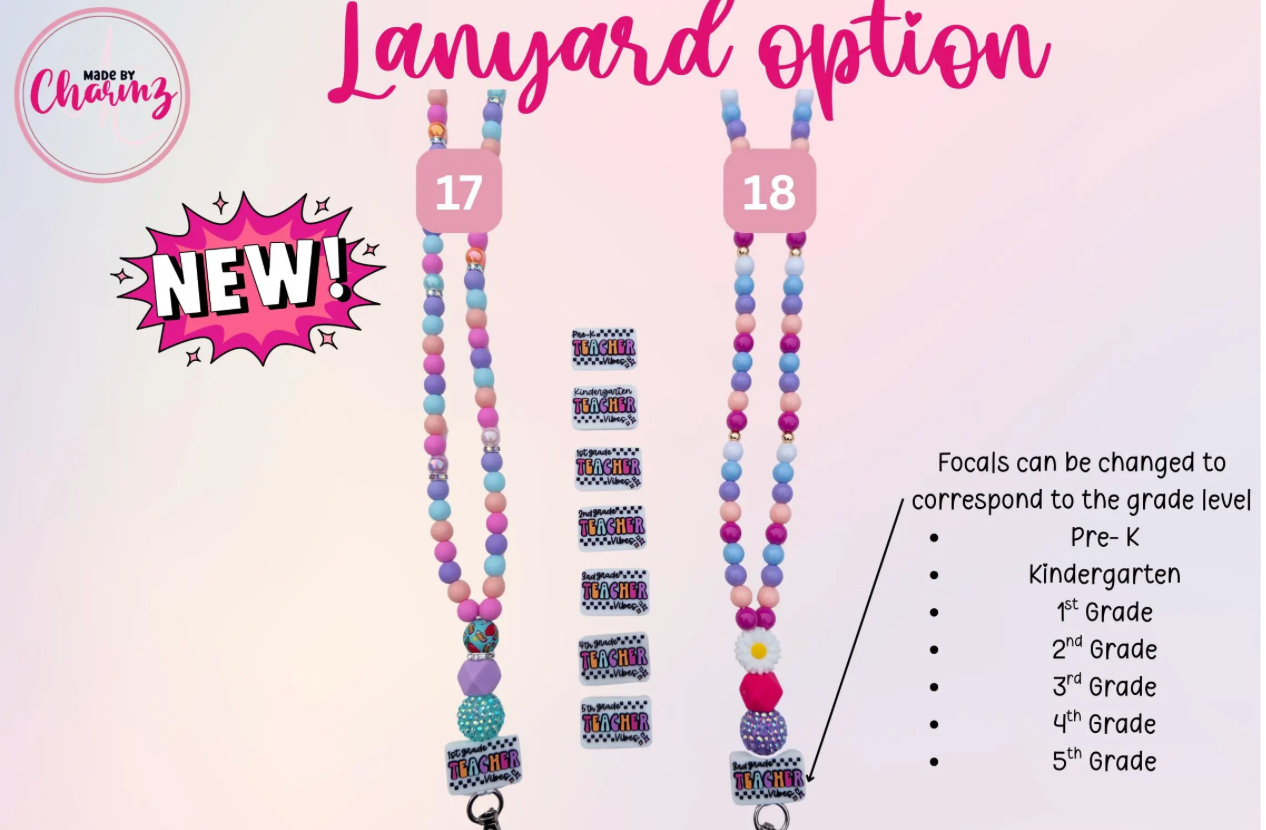 Teacher Lanyard| Therapist Lanyard, Trendy Colorful Lanyard, Beaded Lanyard,