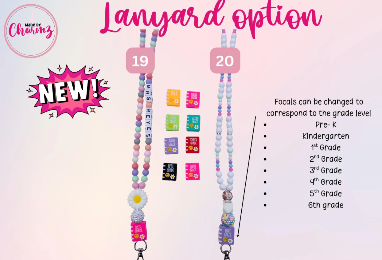 Teacher Lanyard| Therapist Lanyard, Trendy Colorful Lanyard, Beaded Lanyard,