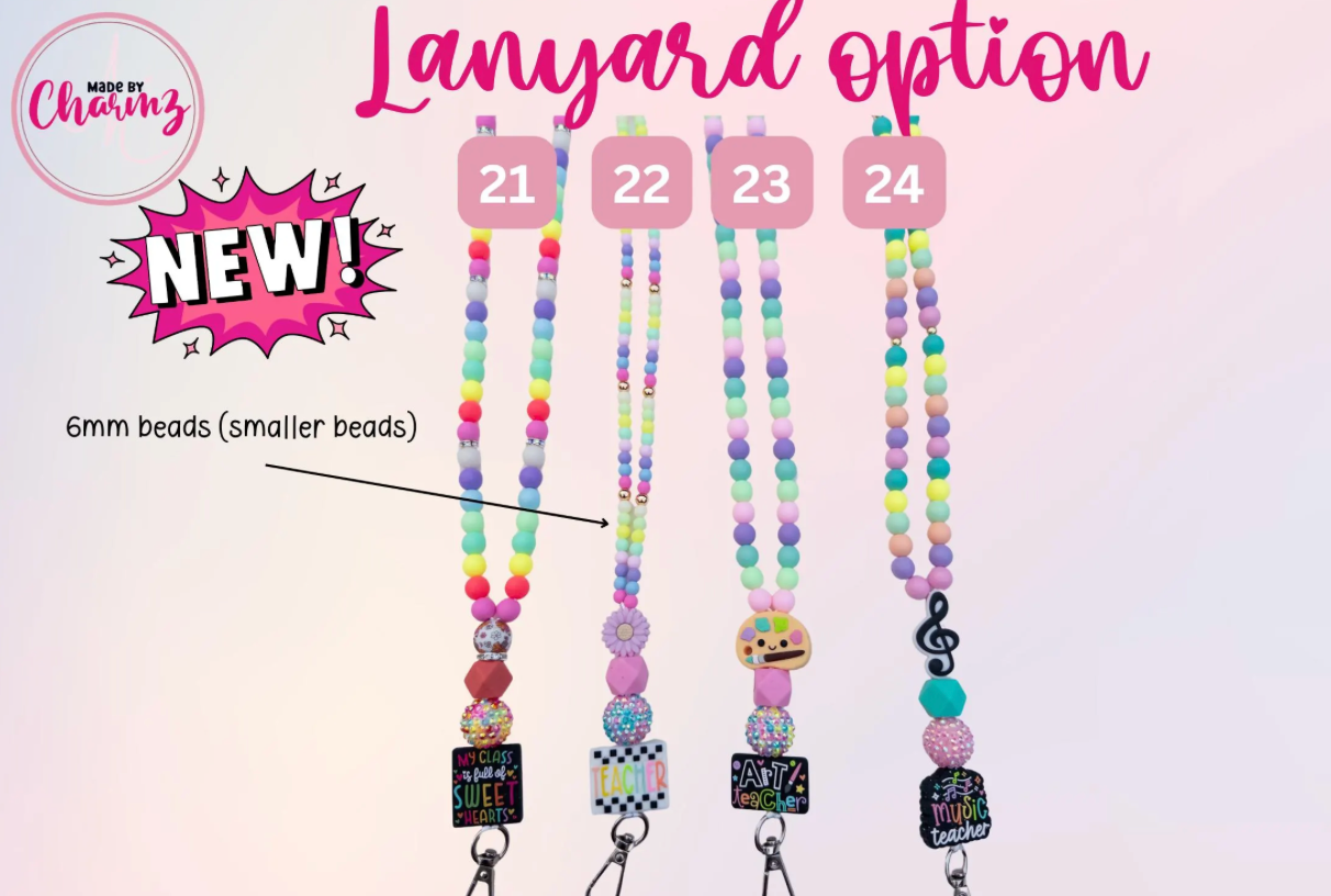 Teacher Lanyard| Therapist Lanyard, Trendy Colorful Lanyard, Beaded Lanyard,