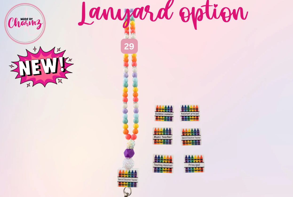 Teacher Lanyard| Therapist Lanyard, Trendy Colorful Lanyard, Beaded Lanyard,