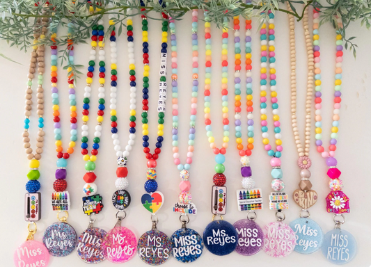 Special Education Teacher Lanyard| Beaded Lanyard, SPED Teacher ID Holder, Therapist Badge Holder, Autism Awareness lanyard
