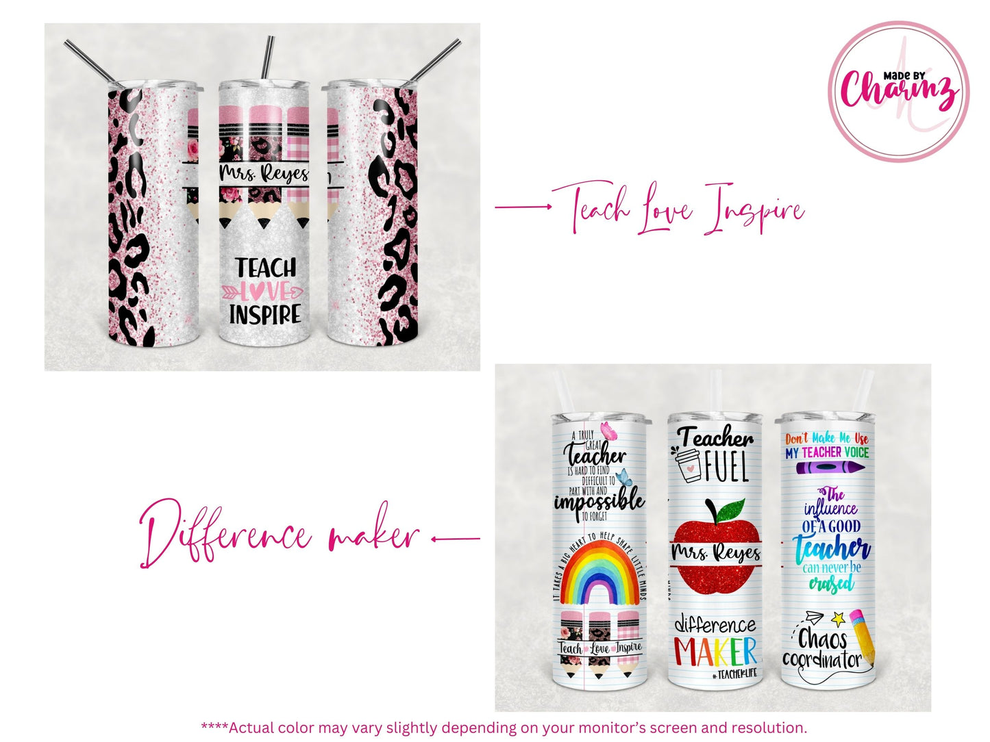 Teacher's Personalized Skinny Tumbler
