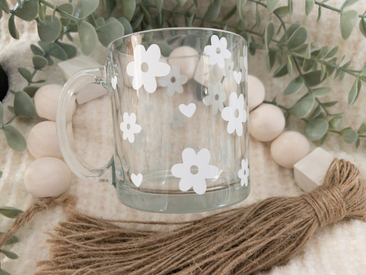 Retro Flower Clear Coffee Mug