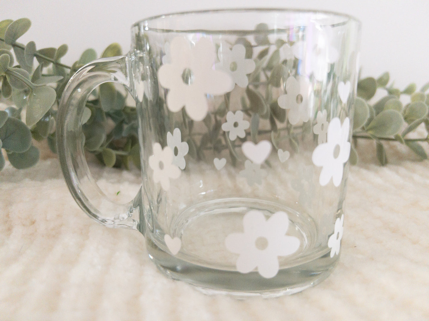 Retro Flower Clear Coffee Mug