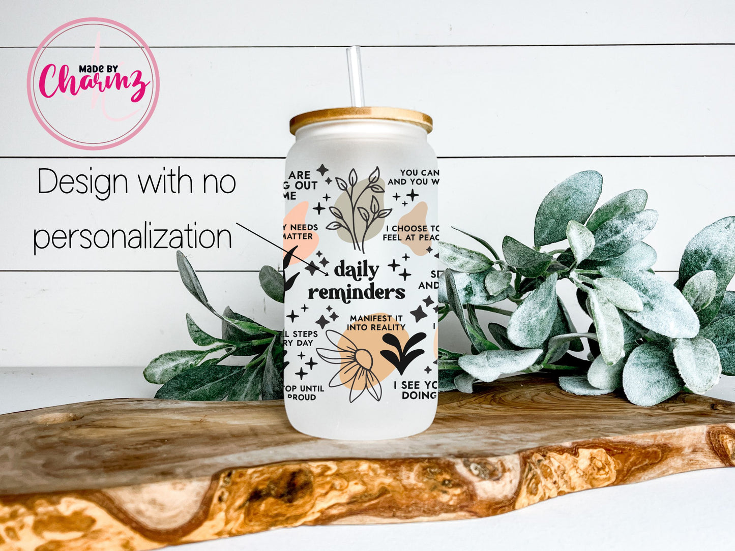 Personalized Daily Reminder Frosted Glass Can |