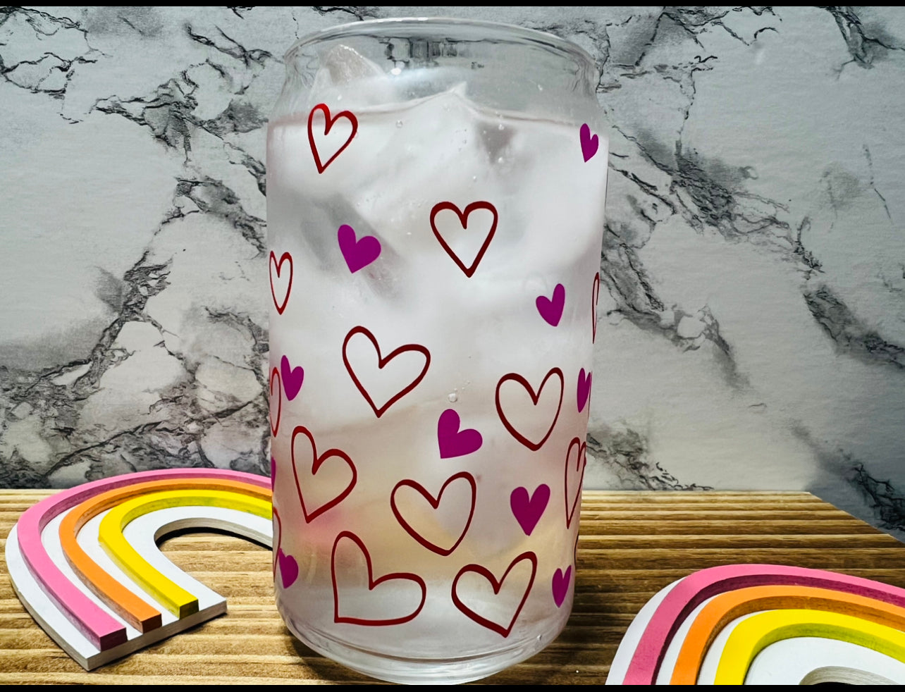 Color Changing Hearts Glass Can