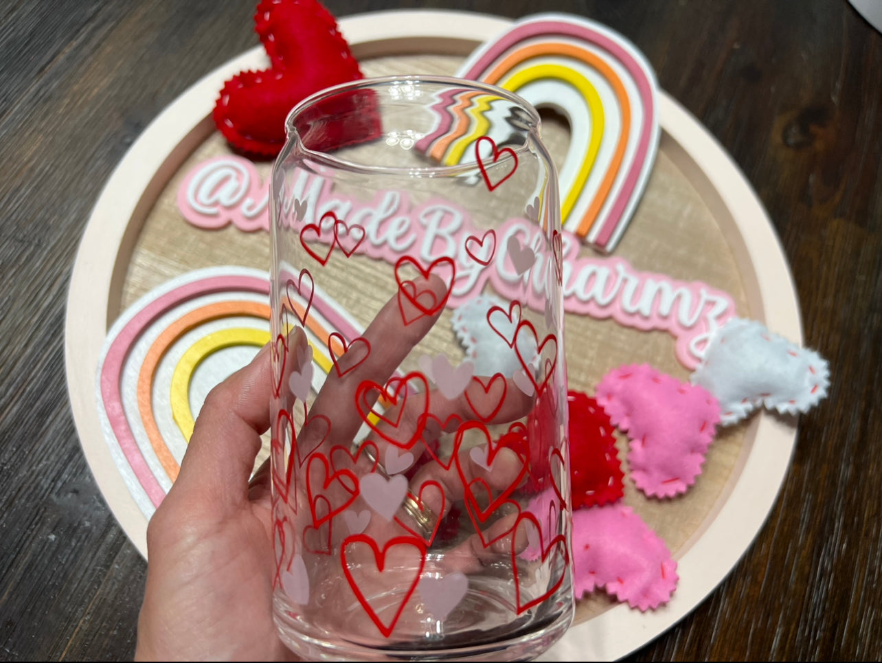 Color Changing Hearts Glass Can