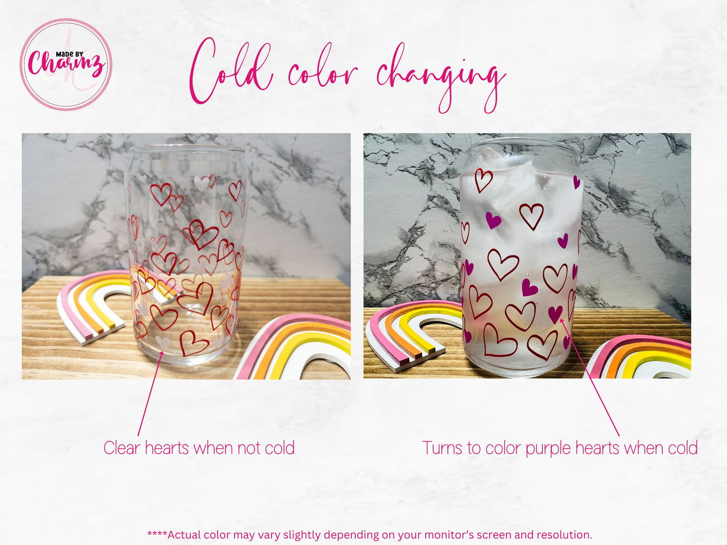 Color Changing Hearts Glass Can