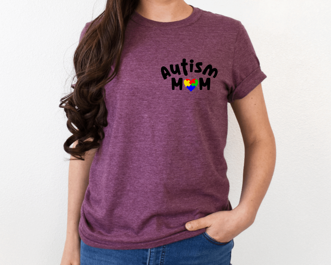 Autism Puzzle Mom Pocket Style Tee
