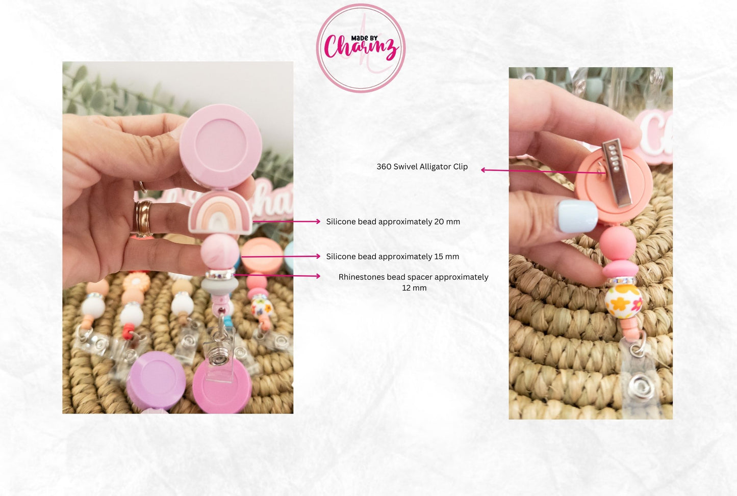 Beaded Badge Reels – Made By Charmz